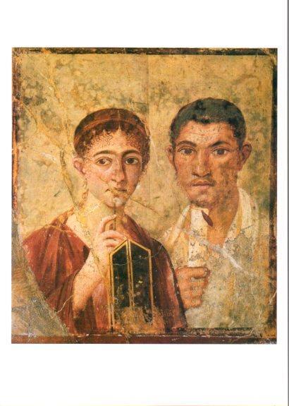 LAMINA V25664: El panadero y su esposa pintura mural de Pompeya