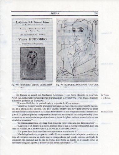 LAMINA V25581: Huidobro dibujos de Picasso y Juan Gris