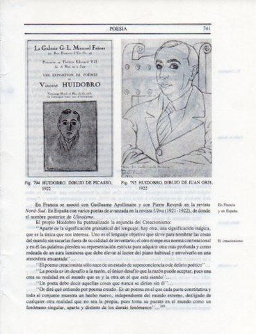 LAMINA V25581: Huidobro dibujos de Picasso y Juan Gris