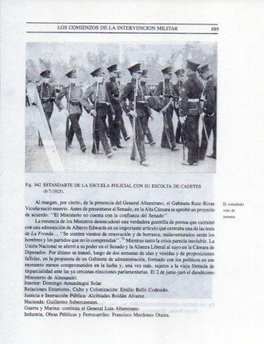 LAMINA V25635: Cadetes con el estandarte de la Escuela Policial, Chile