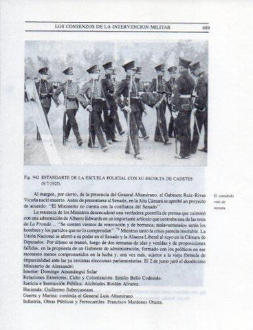 LAMINA V25635: Cadetes con el estandarte de la Escuela Policial, Chile