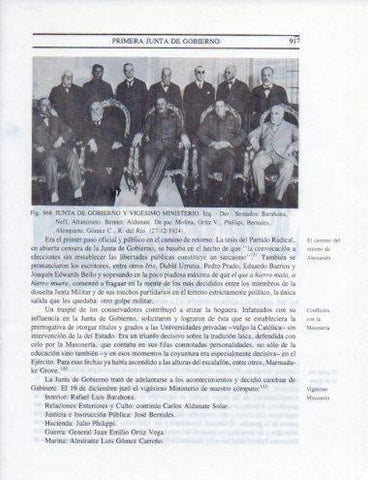 LAMINA V25641: Junta de Gobierno y Vigesimo Ministerio 1924, Chile