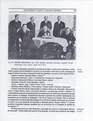 LAMINA V25631: Decimo Ministerio marzo 1923, Chile