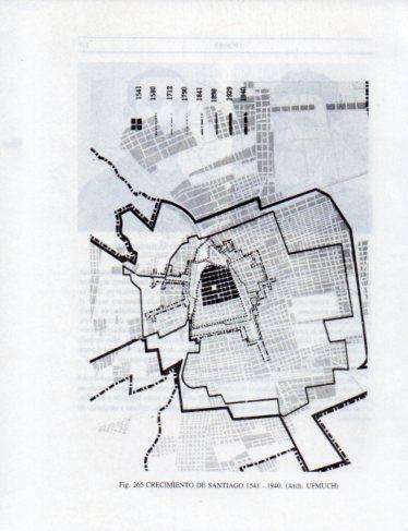 LAMINA V25360: Plano del crecimiento de Santiago 1541-1940