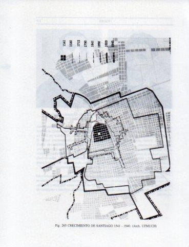 LAMINA V25360: Plano del crecimiento de Santiago 1541-1940