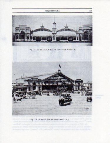 LAMINA V25365: La Estacion de Santiago en 1880 y 1900