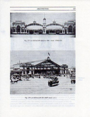 LAMINA V25365: La Estacion de Santiago en 1880 y 1900