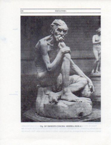 LAMINA V25368: Miseria escultura por Ernesto Concha