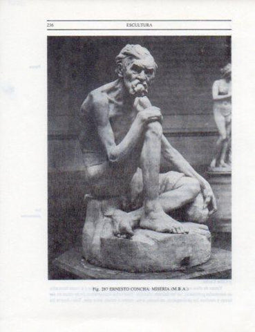 LAMINA V25368: Miseria escultura por Ernesto Concha