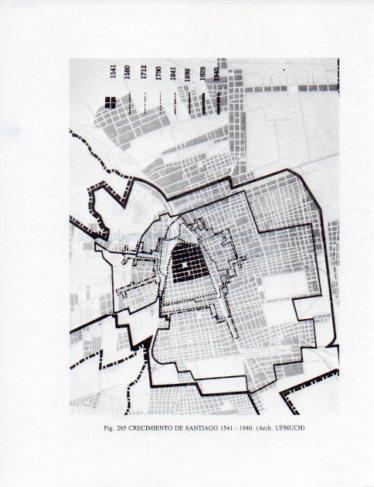 LAMINA V25350: Plano del crecimiento de Santiago 1541