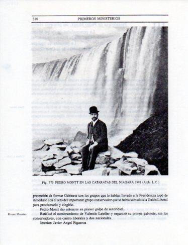 LAMINA V25401: Pedro Montt en las cataratas del Niagara