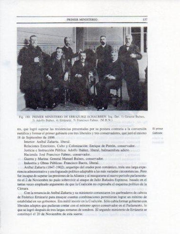 LAMINA V25325: Primer Ministerio de Errazuriz Echaurren