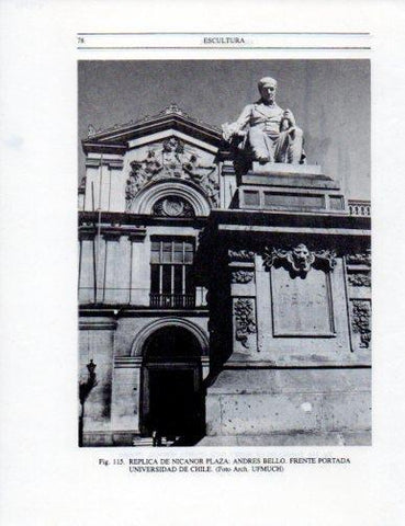 LAMINA V25298: Escultura Andres Bello por Nicanor Plaza en Santiago