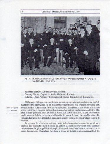 LAMINA V25497: Homenaje a Juan Luis Sanfuentes por los Conservadores