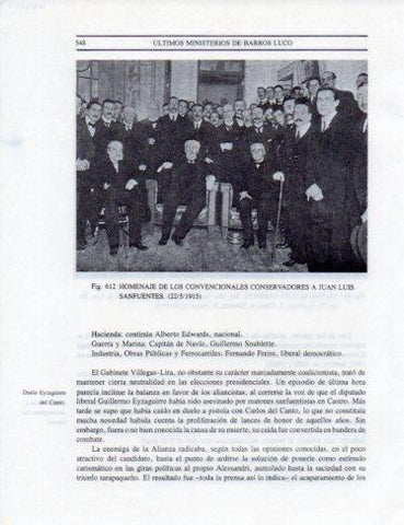 LAMINA V25497: Homenaje a Juan Luis Sanfuentes por los Conservadores