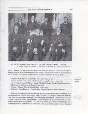 LAMINA V25493: Decimo segundo Gabinete de Barros Luco
