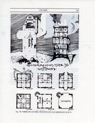 LAMINA V25551: Torre de los Diez proyecto de J. Bertrand