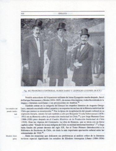 LAMINA V25439: Ruben Dario, L. Lugones Y F. Contreras