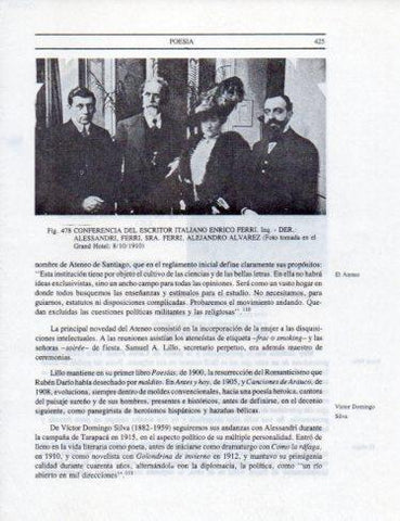 LAMINA V25447: Conferencia de Enrico Ferri en Gran Hotel de Santiago