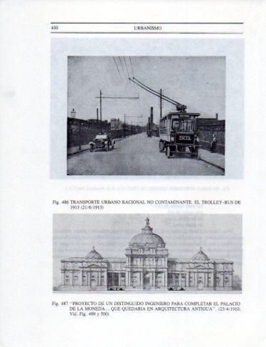 LAMINA V25449: Proyecto del trolley-bus de 1913 en Santiago