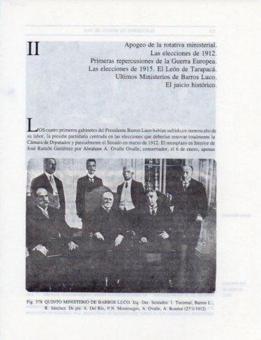 LAMINA V25485: Quinto Ministerio de Barros Luco