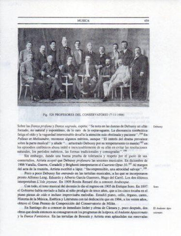 LAMINA V25464: Profesores del Conservatorio de Santiago 1906