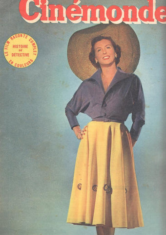 Revista Cinemonde num. 939: Le film raconte complet histoire de detective - Portada: Renee Saint-cry, mannequin de haute couture . Contraportada: Historie de detective, Kirk Douglas, Eleanor Parker, William Benedix