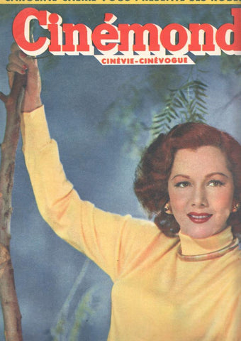 Revista Cinemonde num. 832: Caroline Cherie vous present ses robes - Portada: Maria Montez. Contraportada: Tarzan et la fontaine magique, Lex Barker, Brenda Joyce