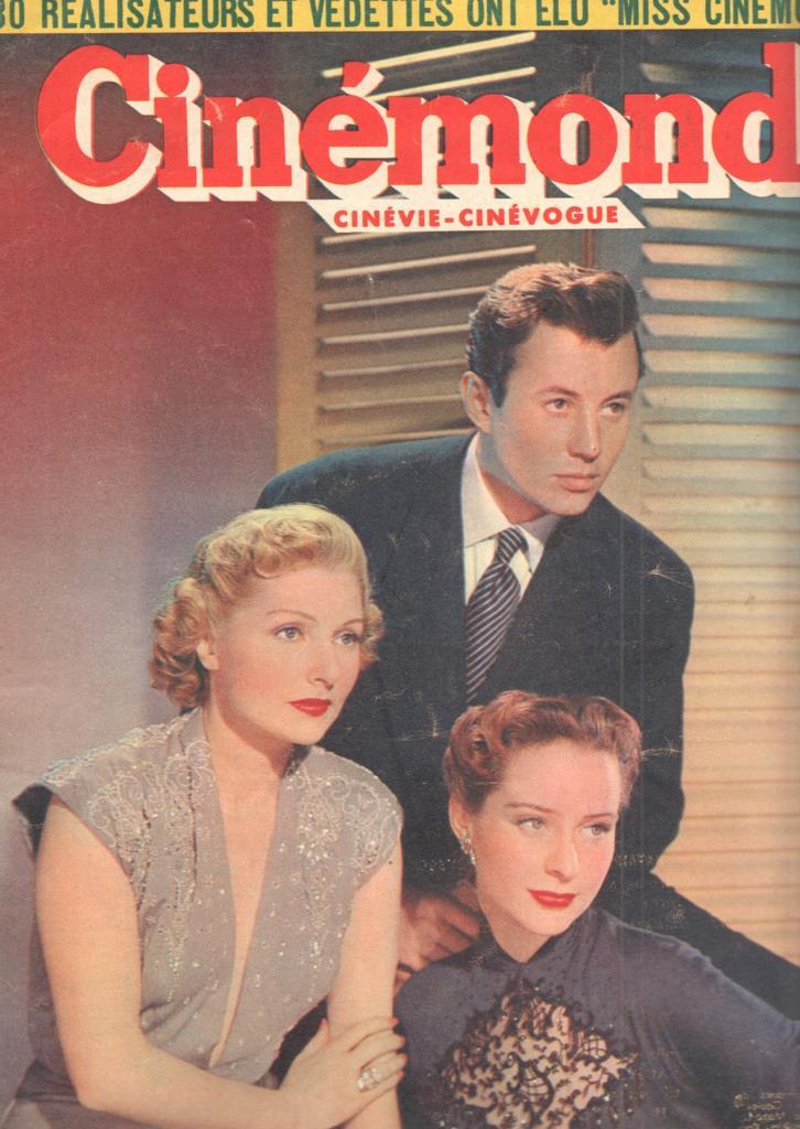 Revista Cinemonde num. 831: 30 Realisateurs et vedettes ont elu Miss Cinemonde 1950 - Portada: Michel Auclair, Simone Renant, Genevieve Page. Contraportada: Tarzan et la fontaine magique, Lex Barker, Brenda Joyce