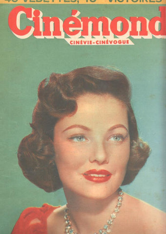 Revista Cinemonde num. 830: 40 vedettes, 10 victories - Portada: Gene Tierney, Les forbans de la nuit. Contraportada: Samson et Dalila, Hedy Lamarr, Victor Mature, George Sanders