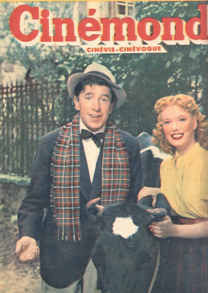 Revista Cinemonde num. 829: Nuits de Paris... Et de Michele Morgan - Portada: Rellys, Suzy Carrier et la vache Yolande. Contraportada: Samson et Dalila, Hedy Lamarr, Victor Mature, George Sanders