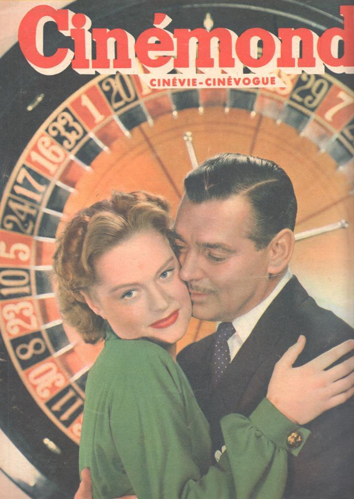 Revista Cinemonde num. 834: Jean Marais a retrouve Michele Morgan - Portada: Alexis Smith et Clark Gable. Contraportada: Tarzan et la fontaine magique, Lex Barker, Brenda Joyce