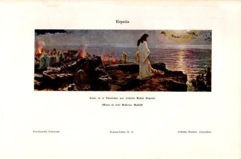 LAMINA V27654: Jesus en el Tiberiades por A. Muñoz Degrain
