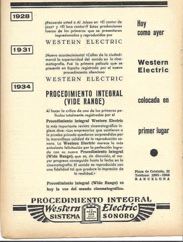 LAMINA 34128: Publicidad de Western Electric