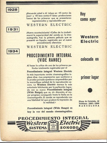 LAMINA 34128: Publicidad de Western Electric