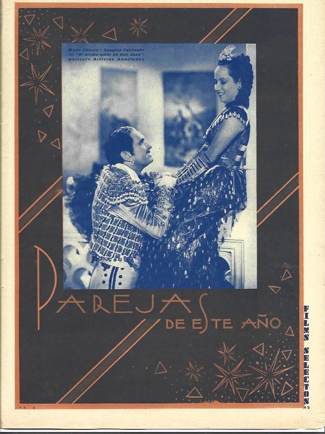 LAMINA 34123: Maria Oberon y Douglas Fairbnaks
