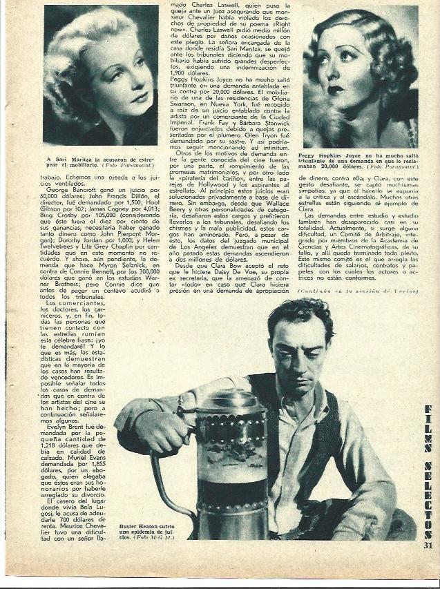 LAMINA 34117: Sari Maritza, Buster Keaton y Peggy Hopkins