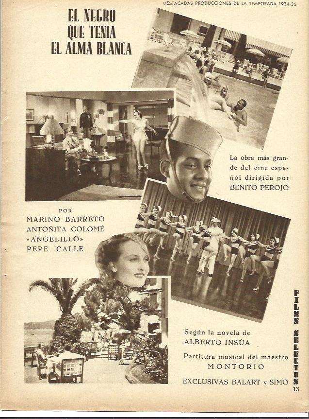 LAMINA 34108: Publicidad de El negro que tenia el alma blanca