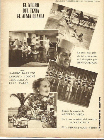 LAMINA 34108: Publicidad de El negro que tenia el alma blanca