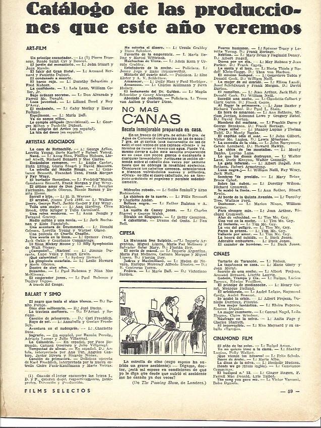 LAMINA 34130: Catalogo de estrenos de 1934 y 1935