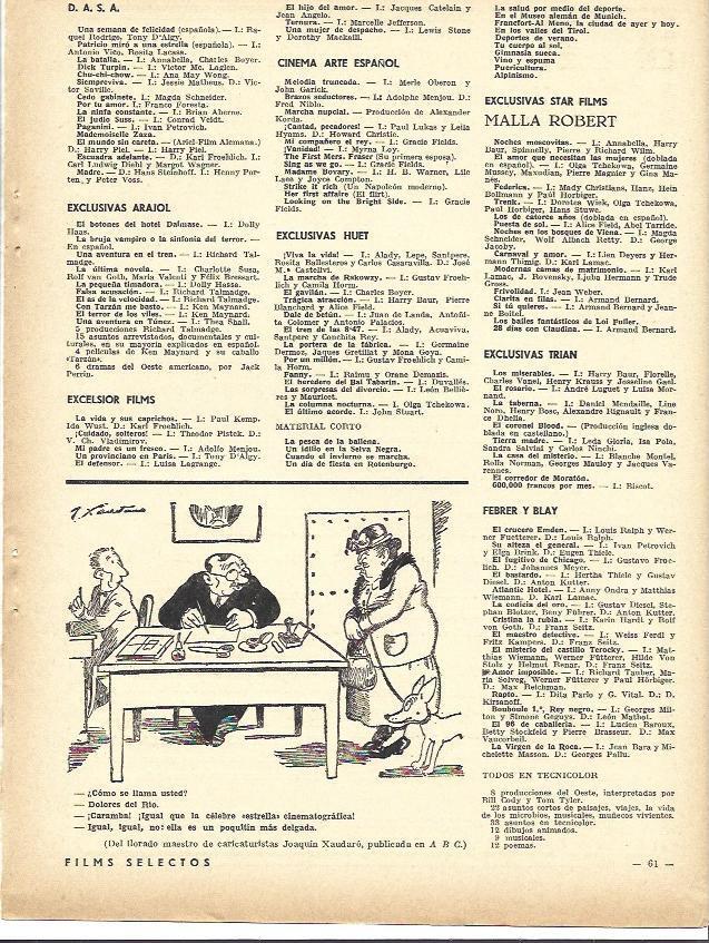 LAMINA 34131: Lista de estrenos de 1934 y 1935
