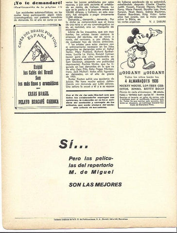LAMINA 34133: Publicidad de Cafes de Brasil y almanaques de Mickey Mouse
