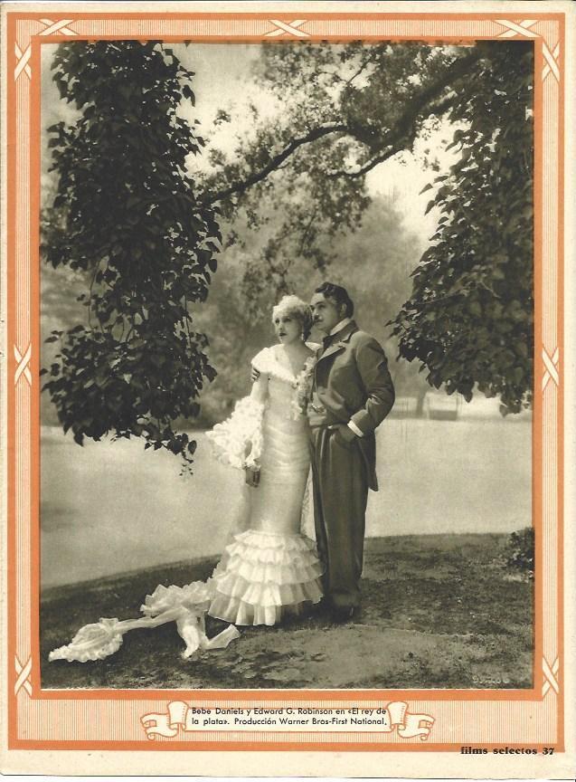 LAMINA 34159: Bebe Daniels y Edwaard G. Robinson en El rey de la plata