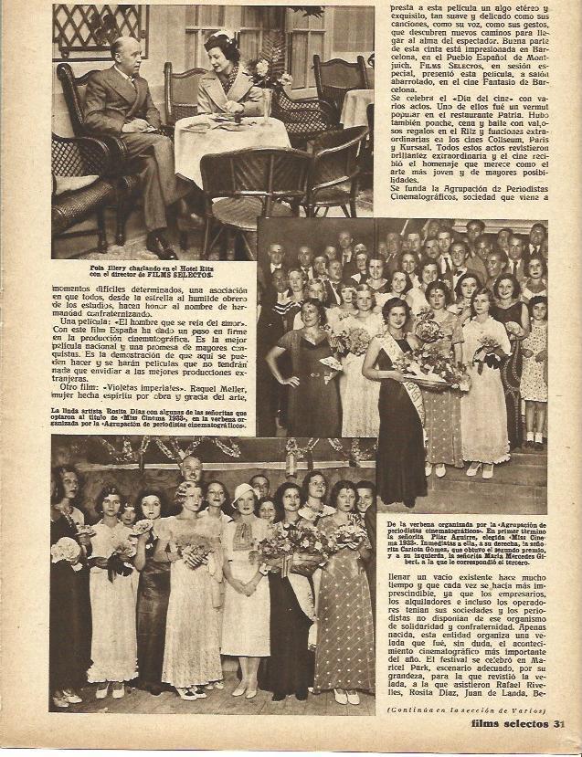 LAMINA 34156: Rosita Diaz en la eleccion de Miss Cinema 1933