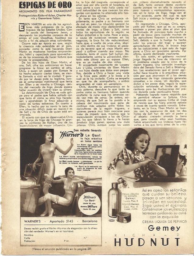 LAMINA 34136: Publicidad de crema Gemey y fajas Le Gant
