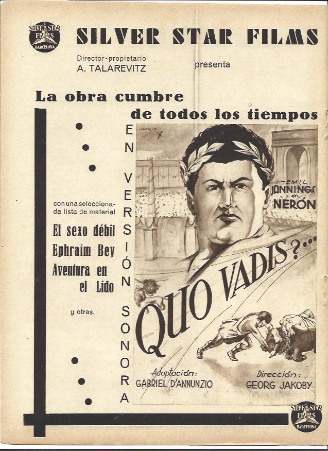 LAMINA 34135: Publicidad de Quo Vadis