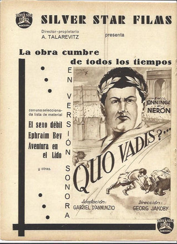 LAMINA 34135: Publicidad de Quo Vadis