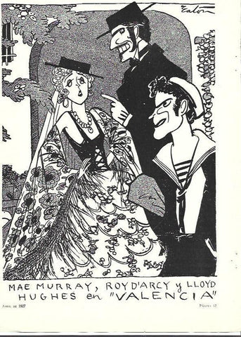 LAMINA 34080: Caricatura de los protagonistas de Valencia