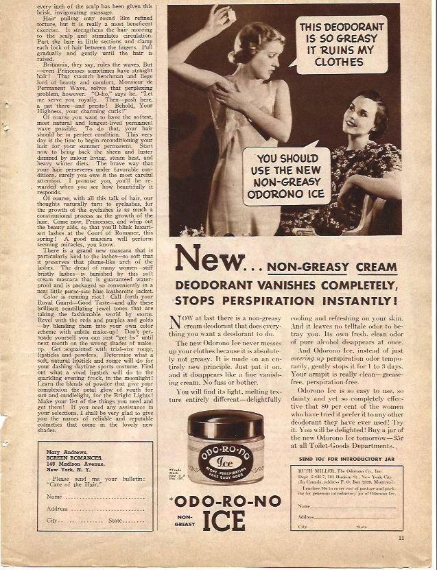 LAMINA 34231: Publicidad de desodorante Odo-ro-no Ice