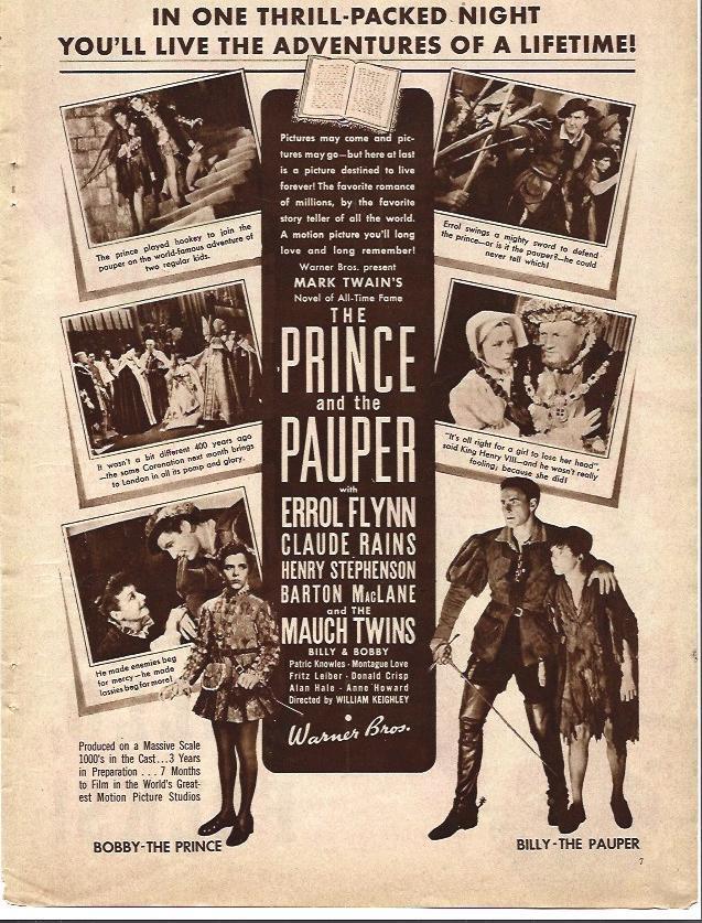 LAMINA 34229: Anuncio de The Prince and the Pauper